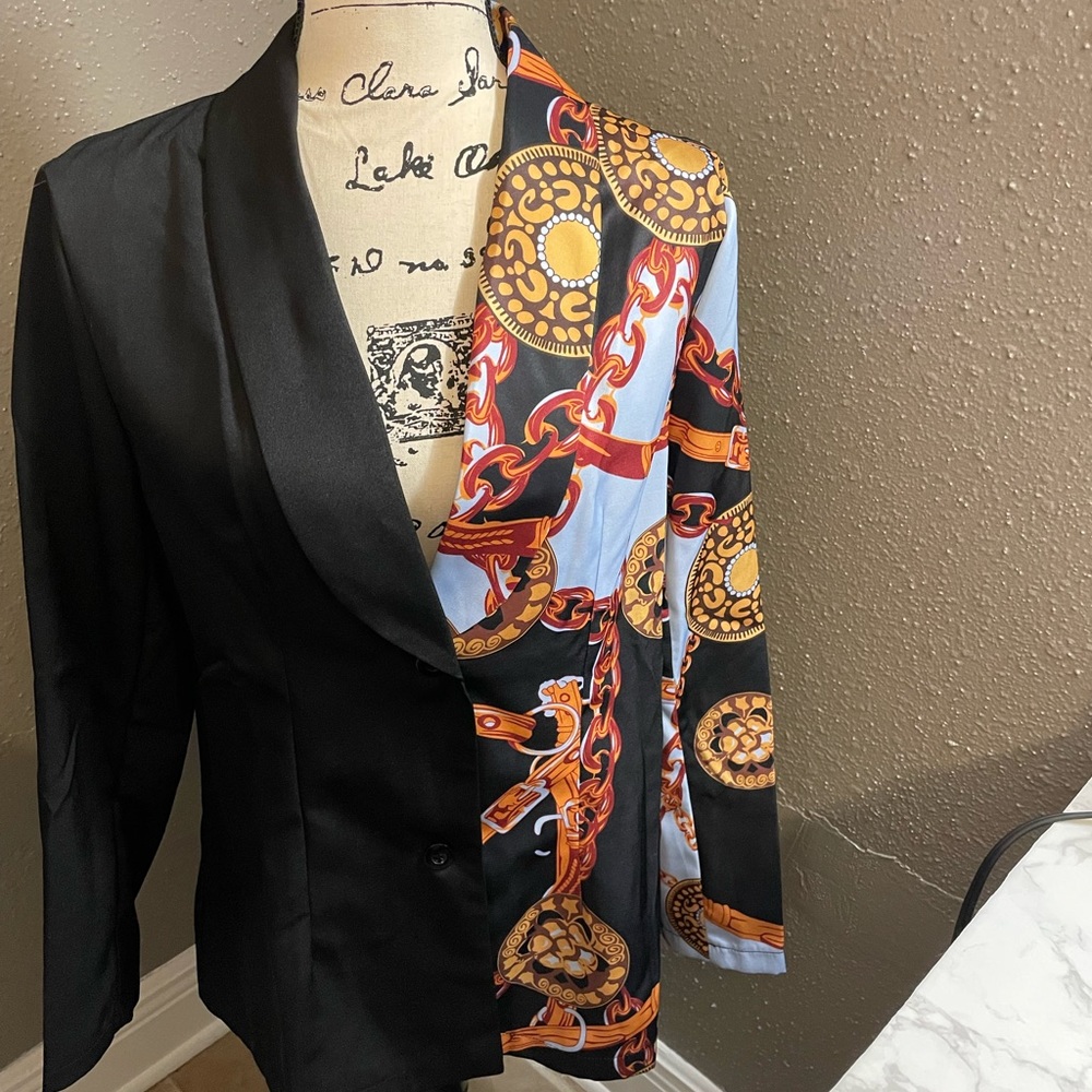 A colorful blazer
